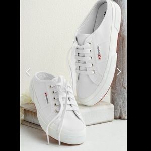 White superga canvas mule